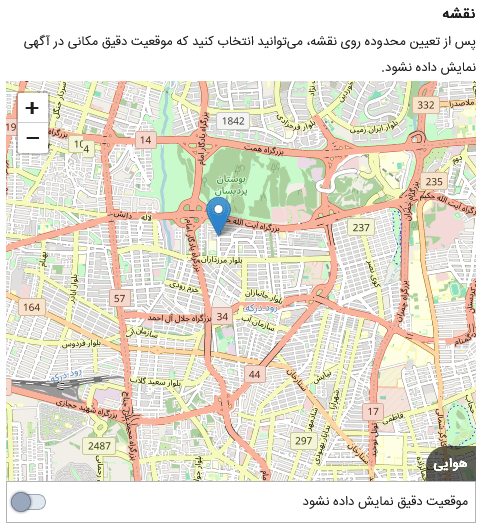 تعیین موقعیت مکانی ملک روی نقشه در تیواملک